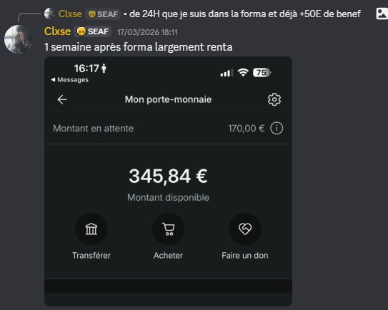 Screenshot compte Vinted Clxse — 345€ en 1 semaine